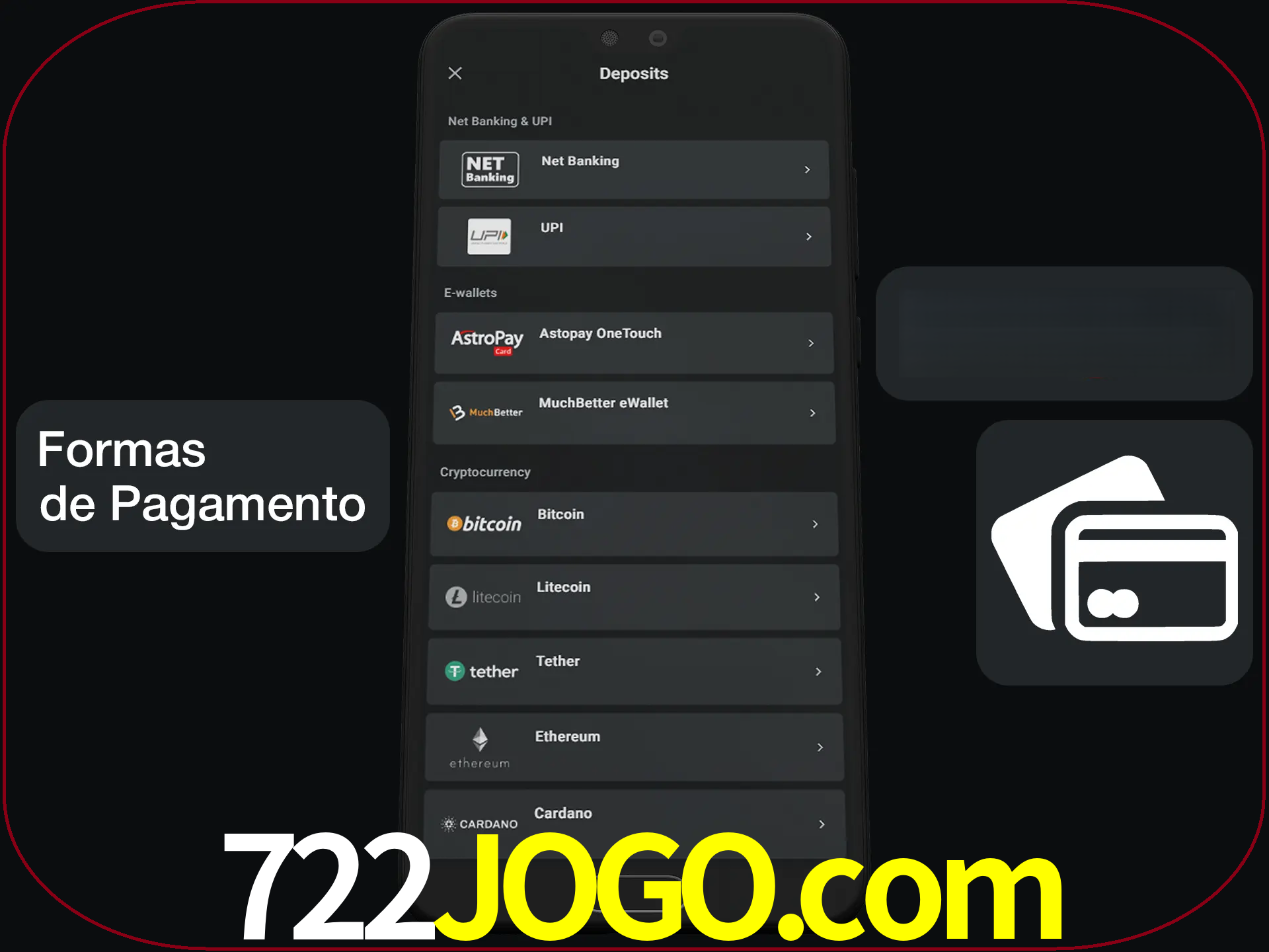 Escolha a forma de pagamento de sua preferência.
