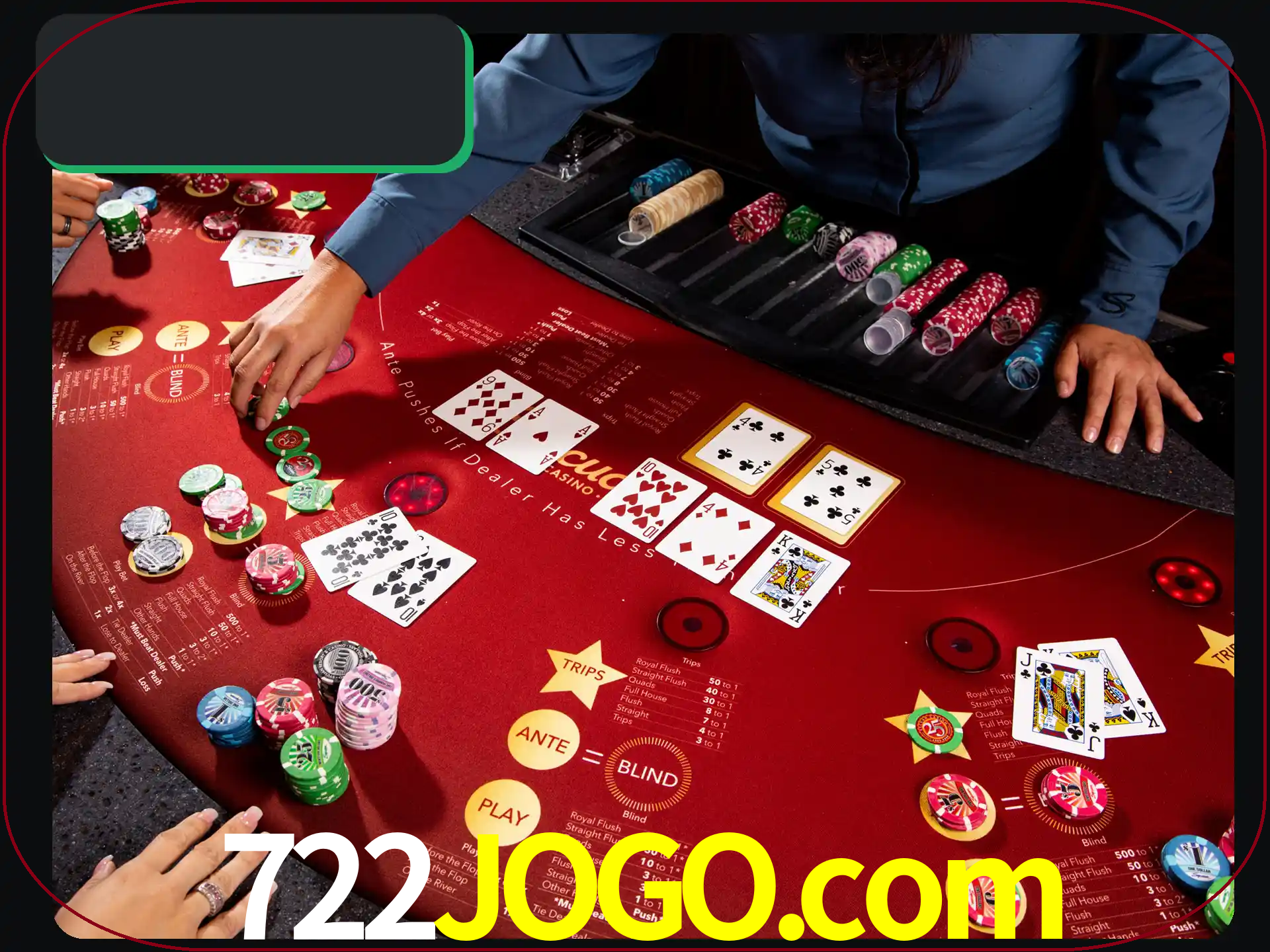Jogue pôquer com pessoas reais em uma mesa.