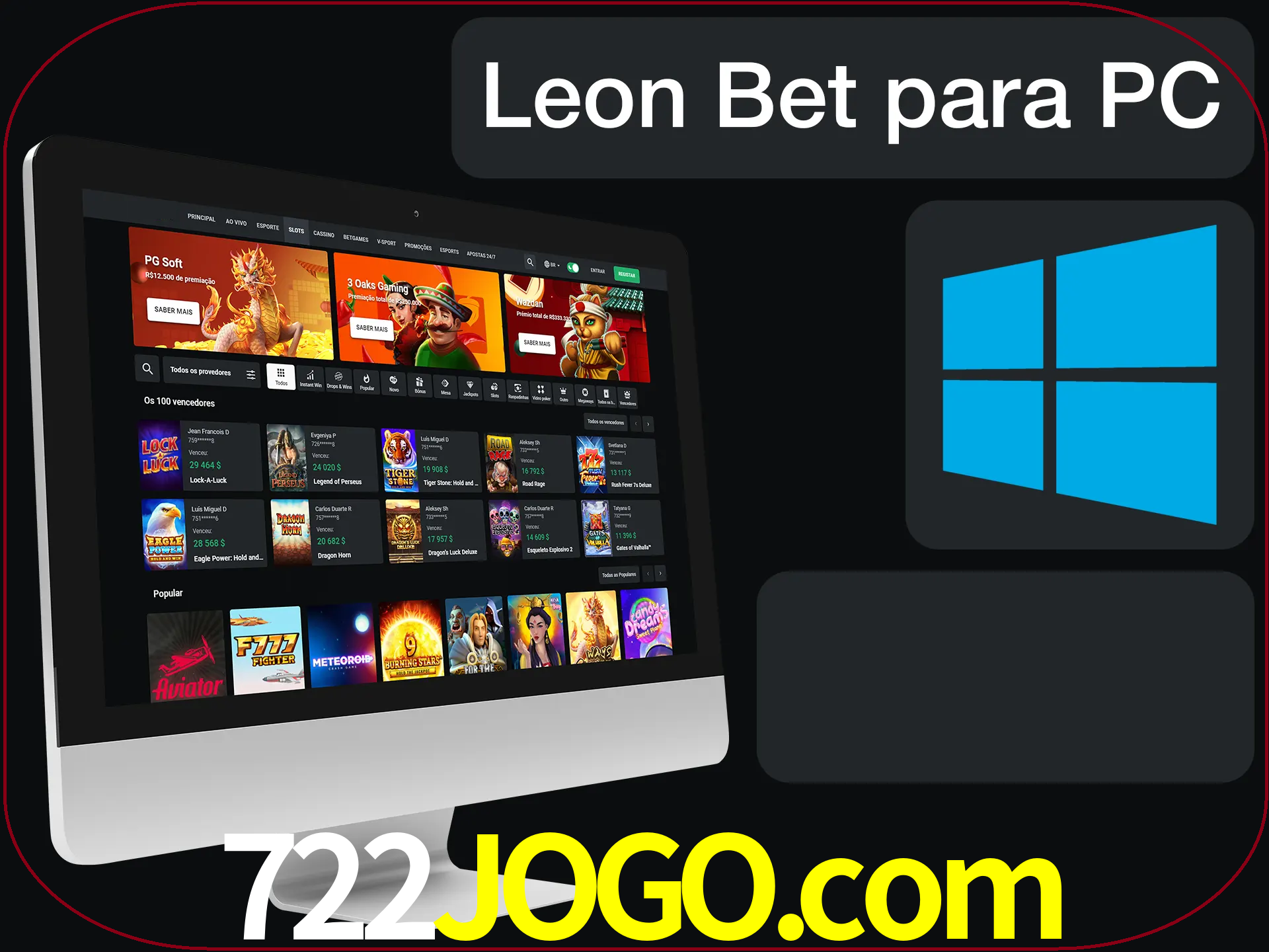 Aposte e jogue em nosso cassino usando o PC.