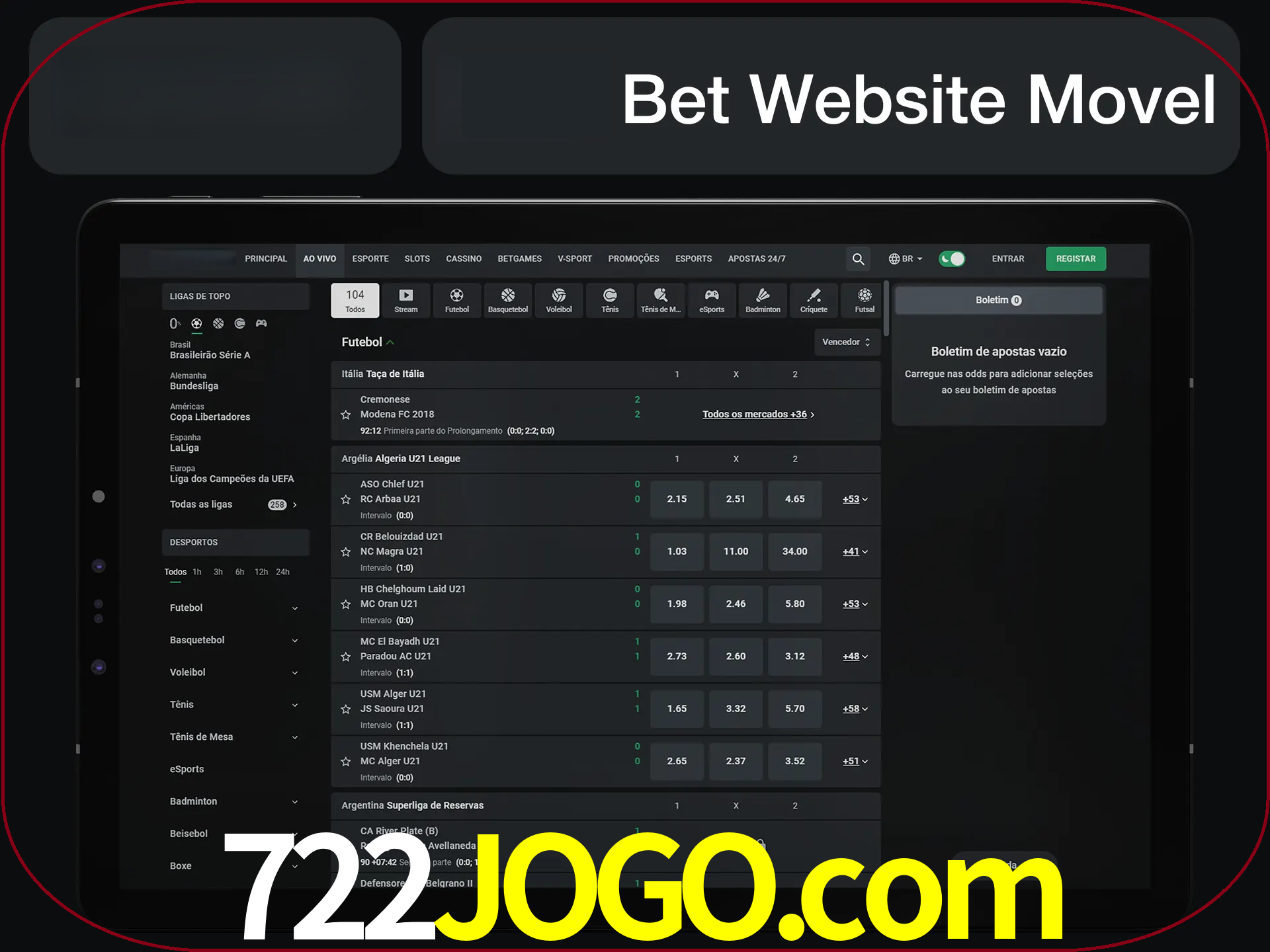 Use nosso website em qualquer dispositivo.
